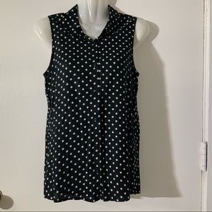 B&W POLKA DOT SLVLS TOP H&M sz 4 ✅
